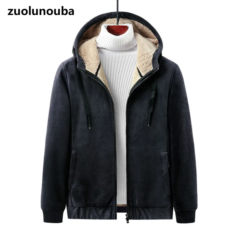 2020 Winter Silver Fox Velvet Male Korean Slim Casual Hooded Coat Plus Velvet Thickening Comfortable And Warm Zipper Boys Jacket