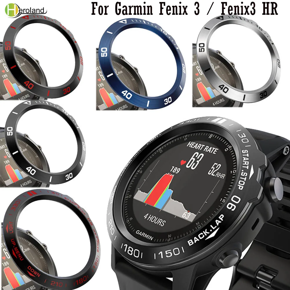 Watch Bezel Ring Styling Frame Steel Case For Garmin Fenix 3 / Fenix 3 HR  Adhesive Anti Scratch Metal Cover Protective Ring