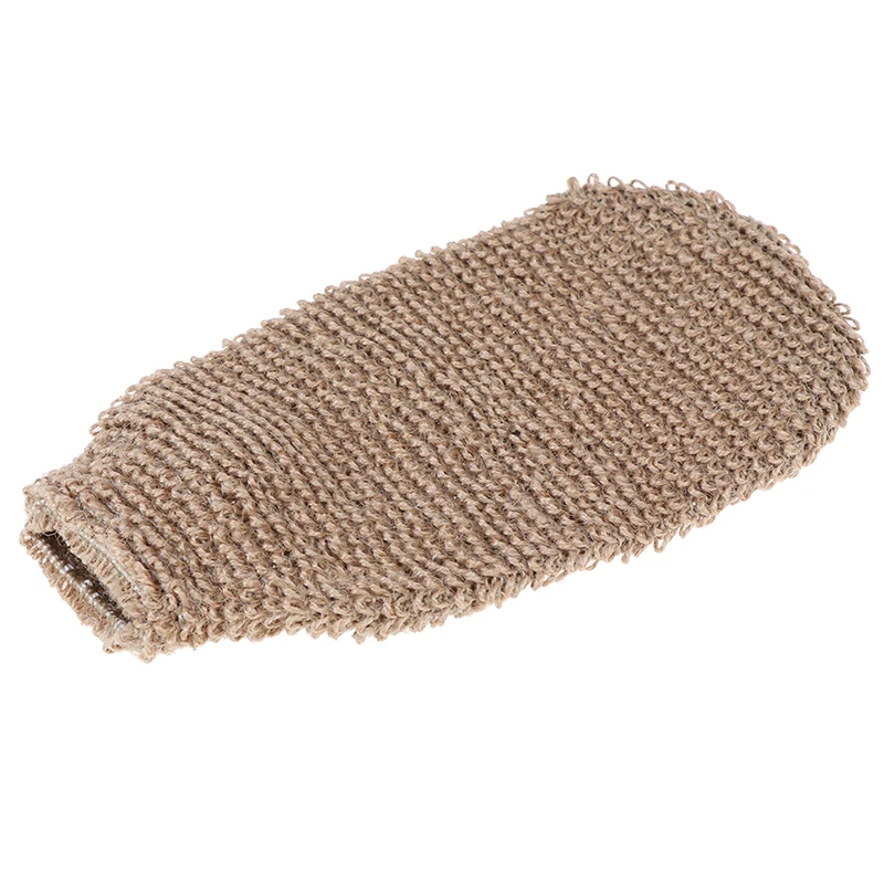 1pcs Exfoliating Hemp Glove Mitt Mitten Bath Sponge Scrubber Remove Dead Skin Deep Clean & Invigorate Your Skin Double Side