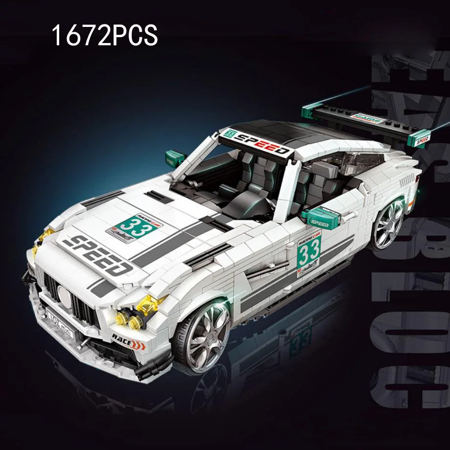 1:18 Scale Benz Super Sport Car WRC GT Mini Block Vehicle Racing Model Building Bricks Assemble Toys Collection For Boy Gifts