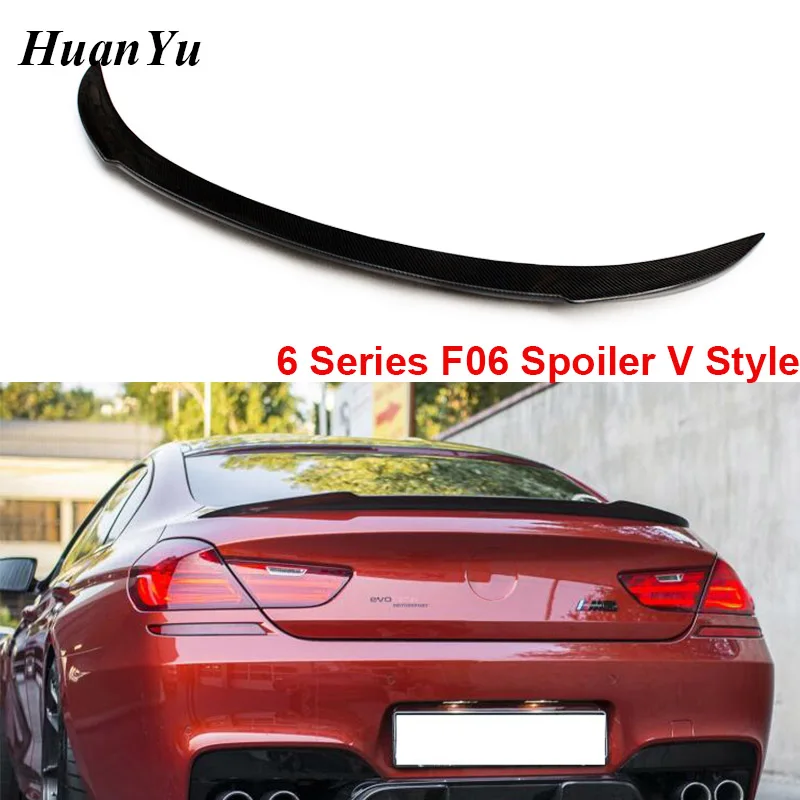 

F06 Gran Coupe V Style Rear Spoiler for BMW 6 Series 4-door Trunk Lip Ducktail Wings Carbon Fiber 640i 650i 2012 2013+