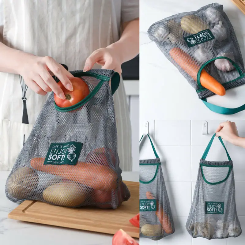 Newest Arrivals Reusable Mesh Fruit Vegetables Food Kitchen Home Storage Hanging Shopping Bag