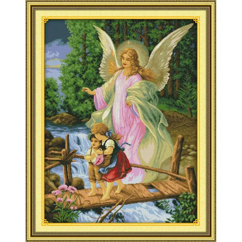 

Beautiful Angel Escort Character Pattern Cross Stitch Set 11CT 14CT Handmade Needlework Embroidery DMC Cotton Thread Home Decor