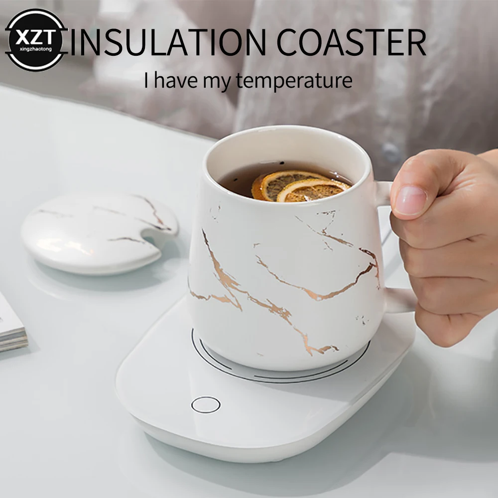 USB EU Plug Cup Warmer Insulation Cup Thermostat Coaster for Home Office Daily Beverage Coffee Cup Heating Mat Heat Pad