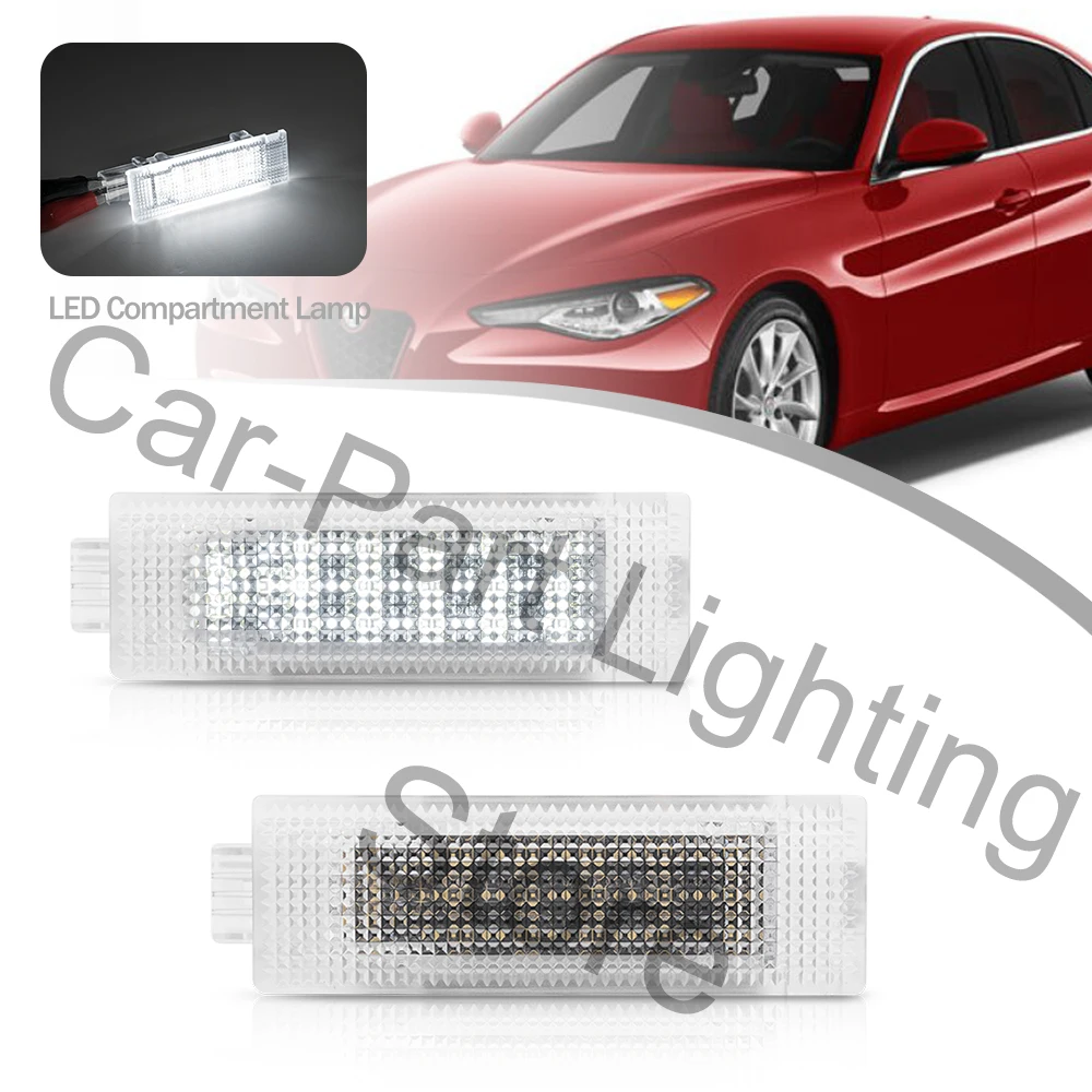 

2X For Alfa Romeo Giulietta Mito Giulia Stelvio LED Car Trunk Boot Lamps Compartment Light Interior Lights Luggage Door Lamp