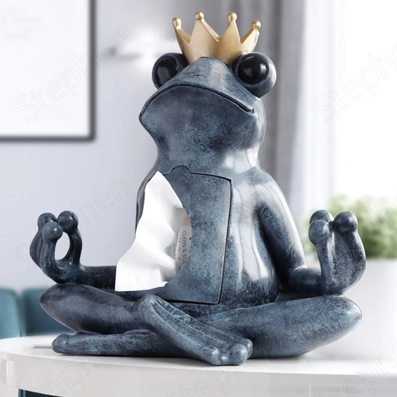 

Large Cute Frog Resin Tissue Box Nordic Modern Home Living Room Desktop Napkin Holder Animal Ornaments Office Paper Towel Boxes