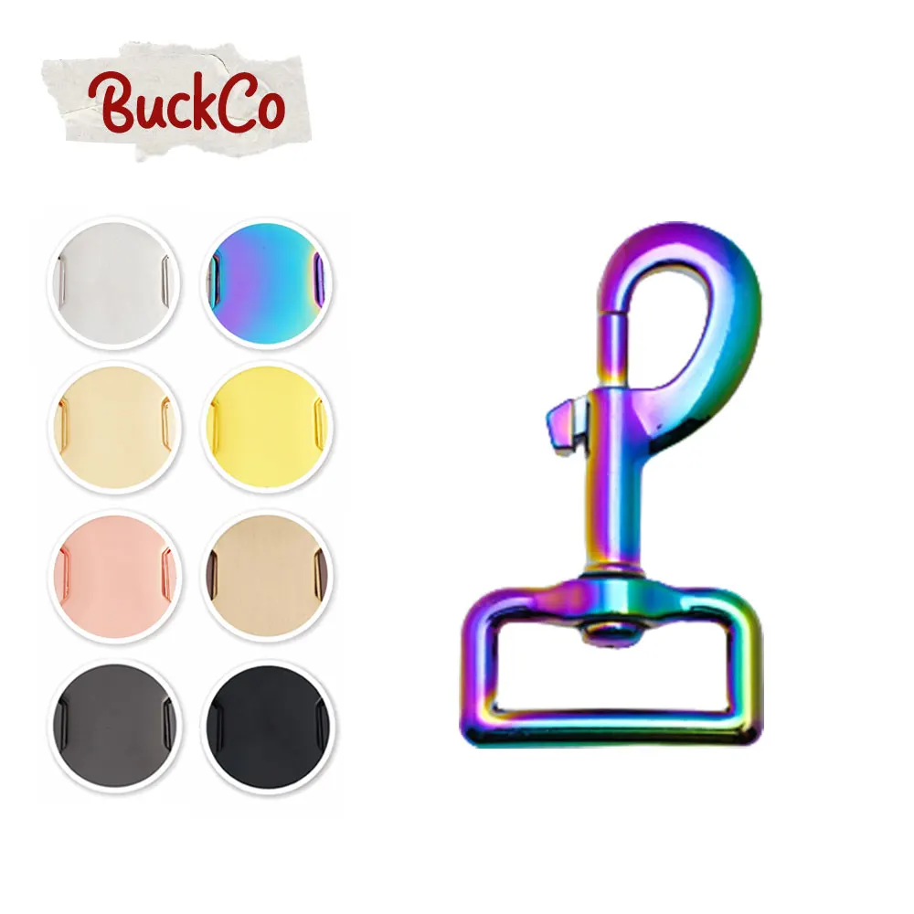 20pcs/lot Engraved 8 kinds of color metal plating hook buckle 30mm rotatable hardware for DIY dog collar backpack strap