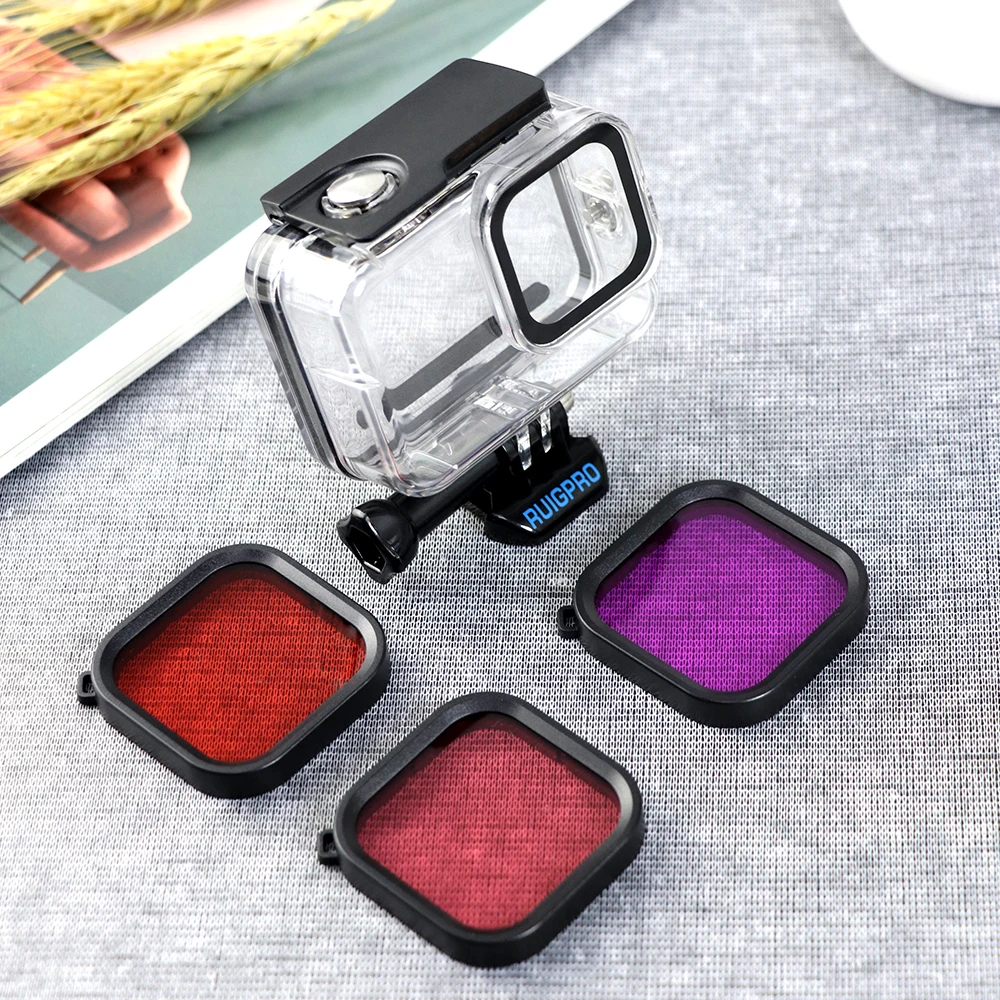 Diving Lens Filter for GoPro Hero 8 Polarizer Red Purple Lens Filter for GoPro Hero 8 Action Camera Lens Filter Accessories