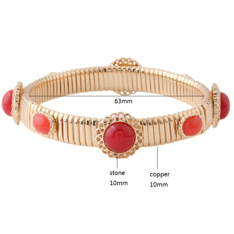 NeeFuWoFu 10mm Spring chain Bracelet plating gold Copper Natural Stone Bracelets Bohemia de Madera Pulseira Estrela Elasticity