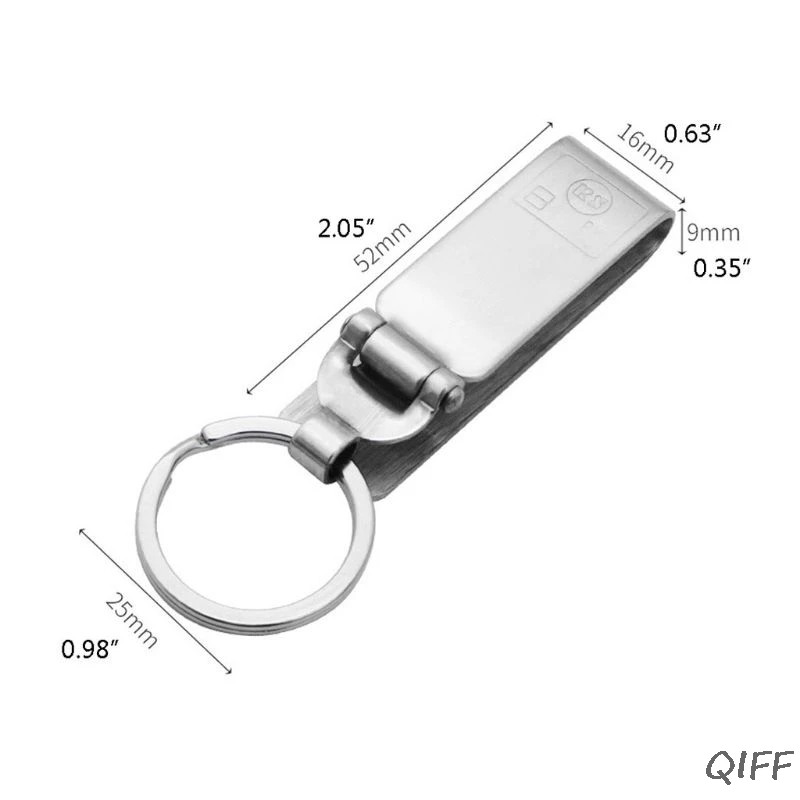 Anti-Lost Heavy Duty Stainless Steel Belt Keyring Holder Key-Clip Detachable