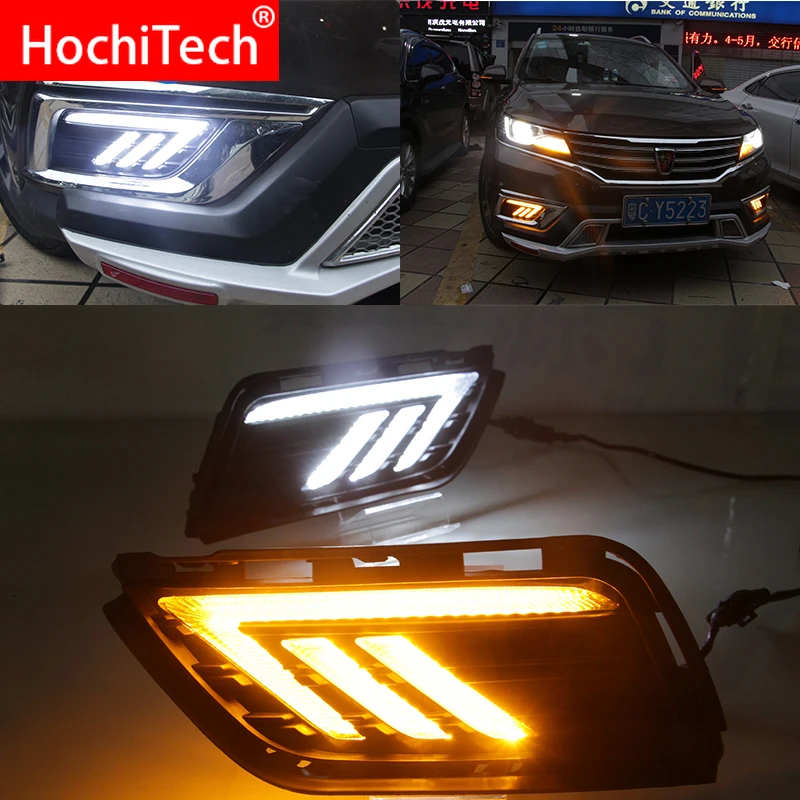 

Для Roewe RX5 2016-2019 дневные ходовые огни светодиодные DRL противотуманные фары дальнего света с желтой функцией указателя поворота