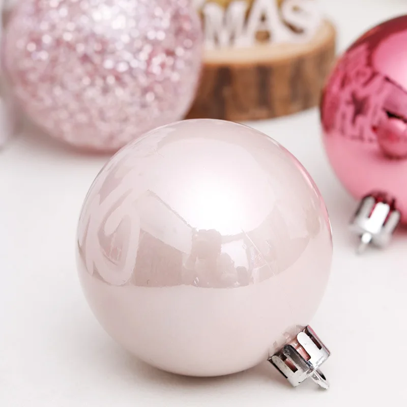 Plastic Transparent Christmas Ball, 6cm, Pink Ornaments, New Year Sale, Natal X-Mas Tree Decoration, 2022