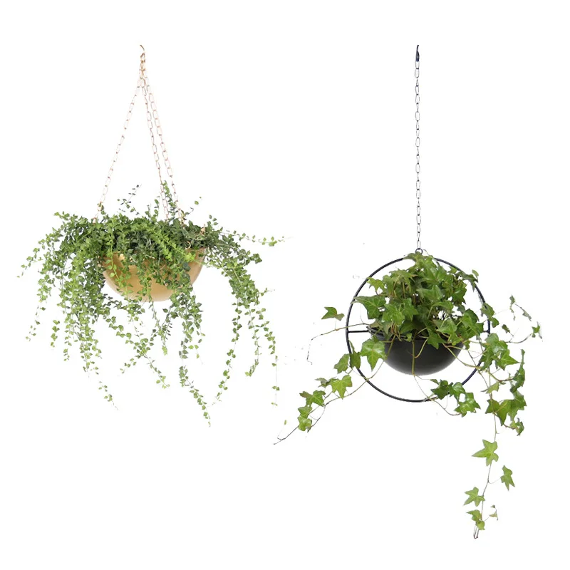 

Iron Hanging Flower Pot Decorative Swinging Flower Basket Wall Hanging Flower Pot Decorative Hanging Planter Basket for Home