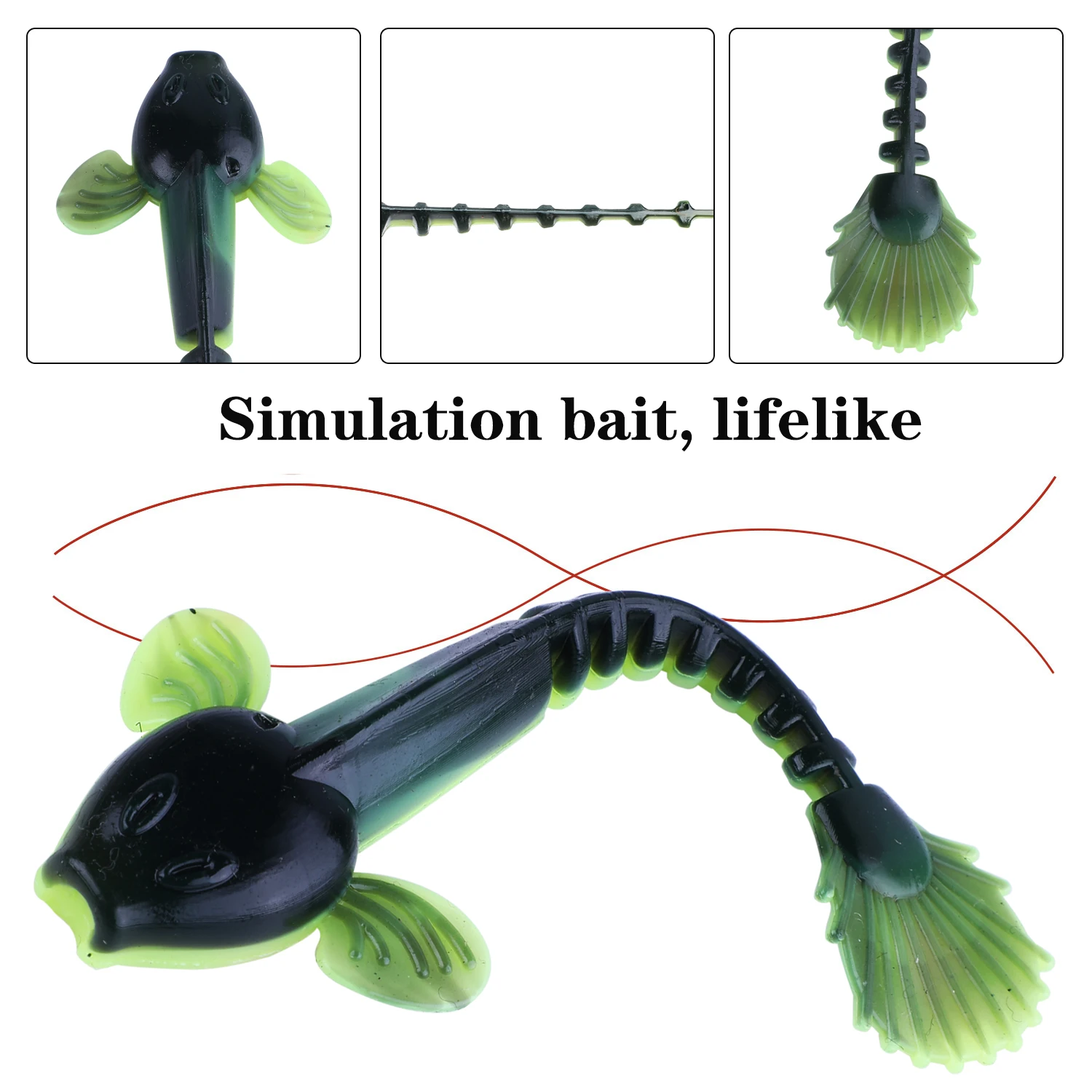 Sougayilang Weicher Köder 12 Teile/los Angeln Swimbait Köder Set Schwanz Wurm Salzwasser/Süßwasser Angeln Köder Angeln Locken Set – Detail 4