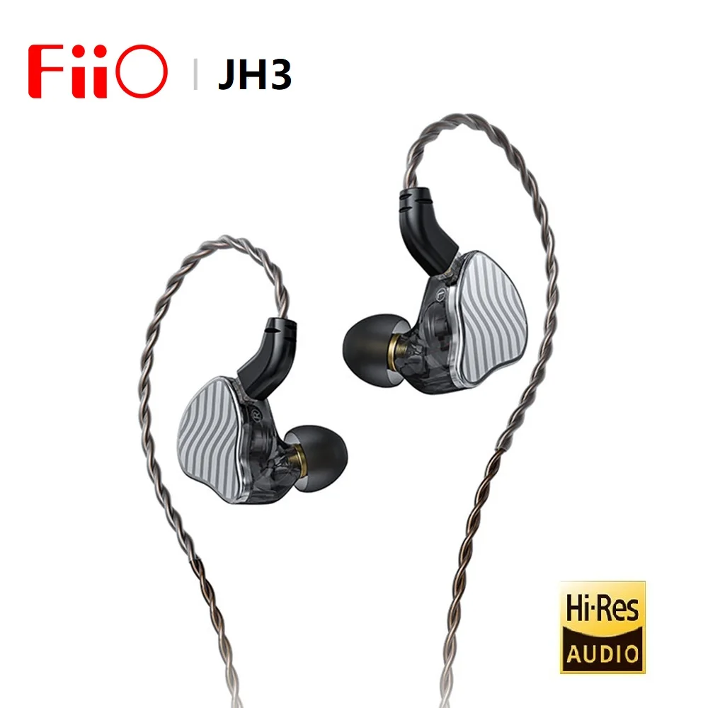 FiiO JadeAudio JH3 1DD+2BA Triple Hybrid Driver In-ear Earphone IEM HiFi Audio Music Earbuds with 0.78mm Detachable Cable