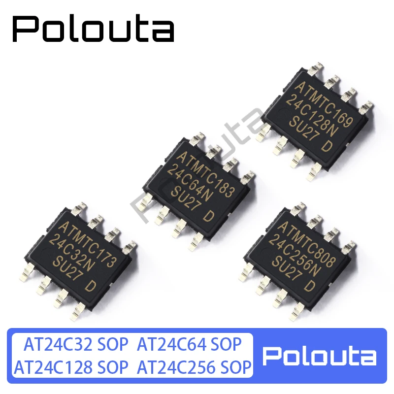 10 Pcs Polouta AT24C32AN-10SU-2.7 24C64 24C128 24C256 SOP-8 Memory DIY Acoustic Components Kits Arduino Nano Integrated Circuit