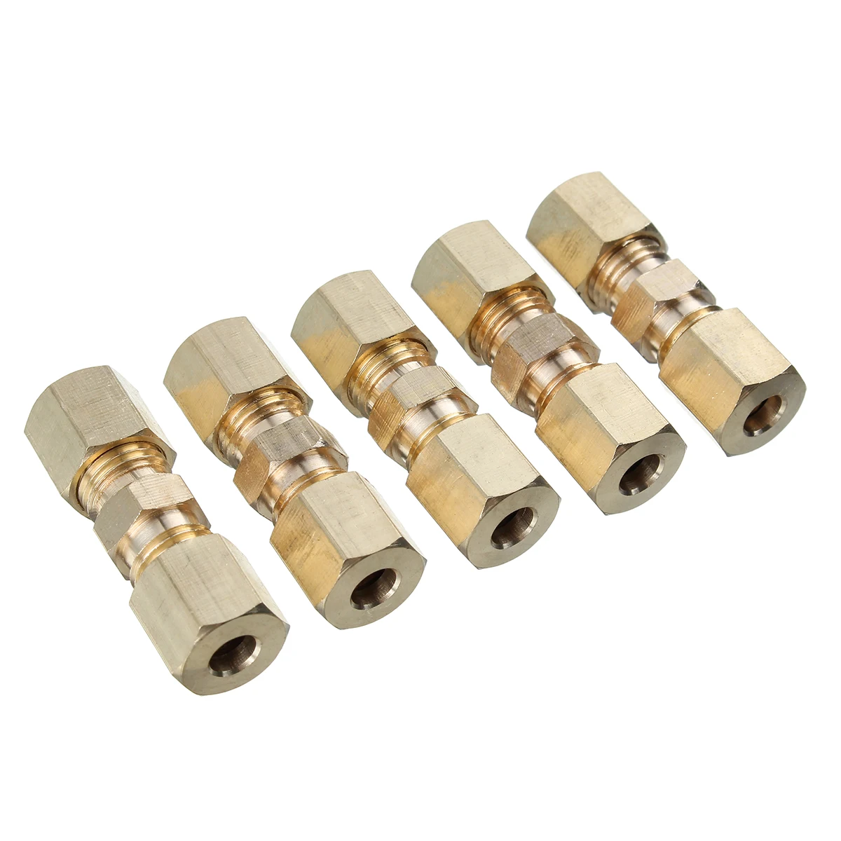 5/10/20pcs Brass Brake Line Union Fittings Straight Reducer Compression Connector 3/16\