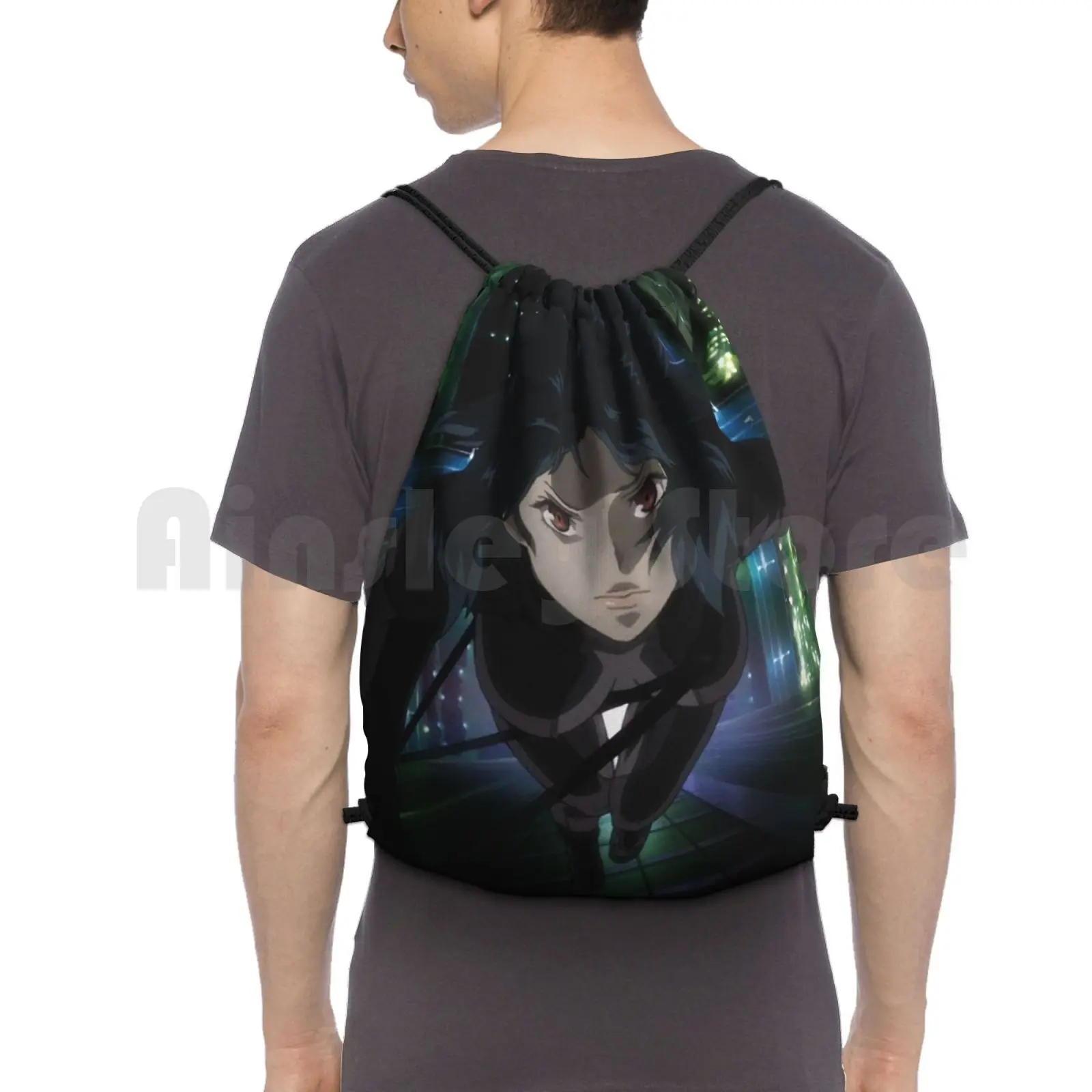 Ghost In The Shell Backpack Drawstring Bag Riding Climbing Gym Bag Ghost In The Shell Arise Hot Anime Sexy Chick Japanese