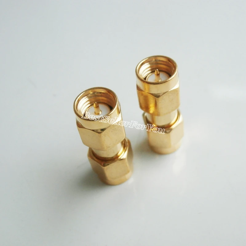 1Pcs Adapter Sma Connector Male Naar Sma Connector Male Plug Rf Connector Recht Vergulde