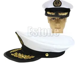 Hot White Adult Yacht Boat Captain Navy Cap Costume Party Cosplay Dress Sailor Hat A17_40