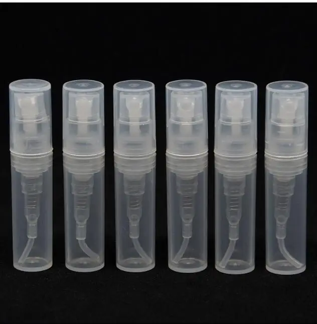 1000pcs Plastic Perfume Spray Empty Bottle 2ML 2G Refillable Sample Cosmetic Container Mini Small Round Atomizer For Lotion Skin