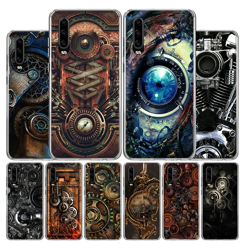 Steampunk Gear Mechanical Cover Phone Case For Huawei P30 P20 P10 P40 P50 Pro Mate 20 40 30 10 Lite Popular Fundas Art Gift