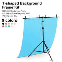 150x200cm Photography Backdrop T-shaped Background Frame Support Stand System With 120X200cm Backdrop For photo studio