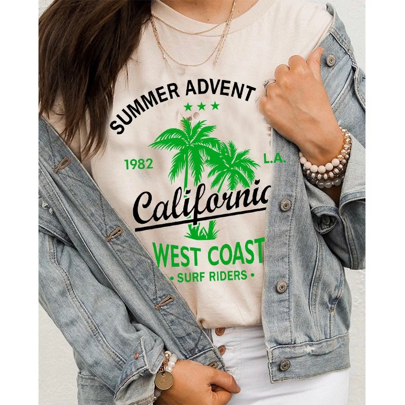 

California Summer Adventure Women Vintage Summer Cute Graphic Tee Street Style Fashion Top Cool T-Shirts