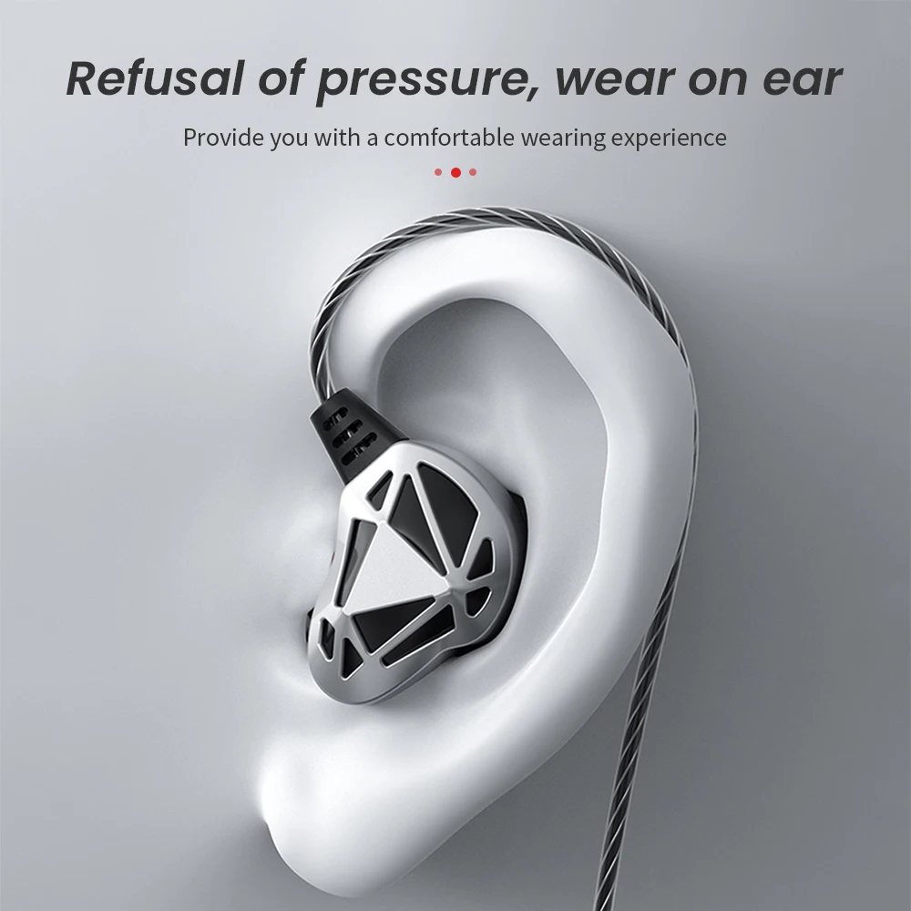 QKZ AK7 3.5 مللي متر سماعات أذن بأسلاك موسيقي HiFi سماعة مزدوجة محرك باس سماعة ستيريو ألعاب سماعات رياضية مع ميكروفون