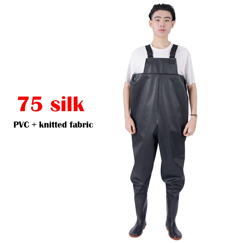 

75 silk Thick material Outdoor Winter fishing Waterproof pants fishing boots fishing suit Wading rubber boots waders shoes pants