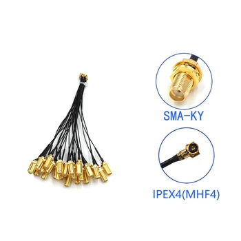 5 adet SMA konnektör kablosu dişi IPEX4 IPX4 MHF4 SMA dişi RF0.81 anten RG0.81MM kablo montajı RP-SMA-K