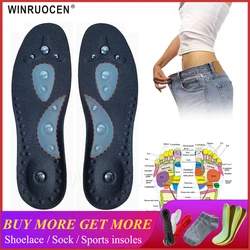 Magnetic Therapy Slimming Insoles for Weight Loss Foot Massage Man/Women Health Care Shoes Mat Pad Brown Acupuncture Sole Insert