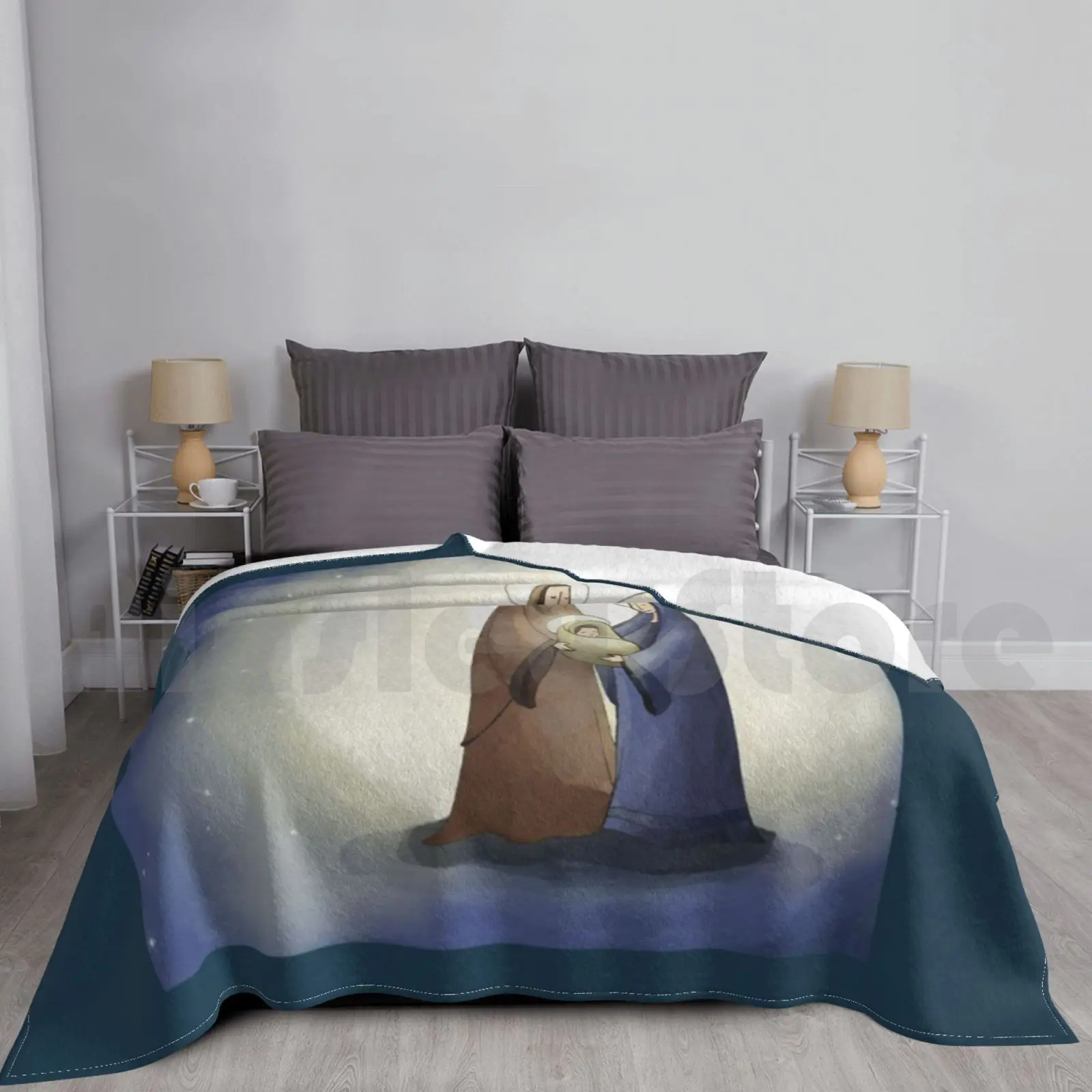 Merry Christmas 1 Blanket Fashion Custom Christian Jesus Religious Christ Christmas Nativity Mary Church Holy Joseph