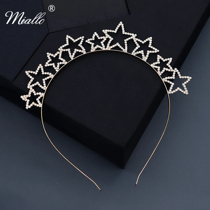 Miallo Fashion Star Rhinestone Hairband Headband for Women Hair Accessories Party Headbands Tiaras and Crowns Headpiece Gifts