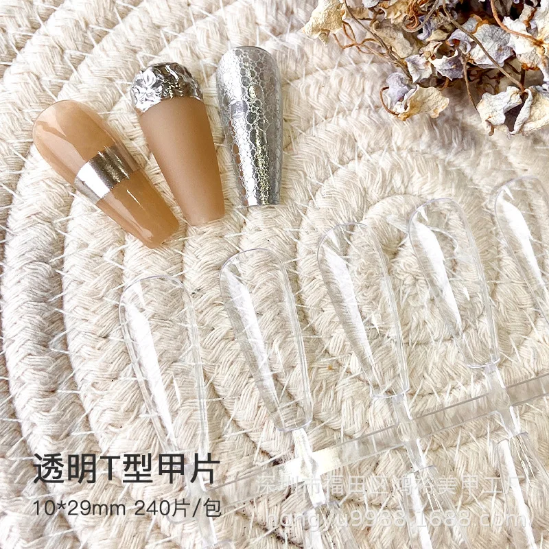 Picture 7: 240PCS Nail Display Tips, Clear Fake Acrylic Nail Tips for Practice Foldable Flat-Back Pointed False Nail Art Display,Y7676-6778