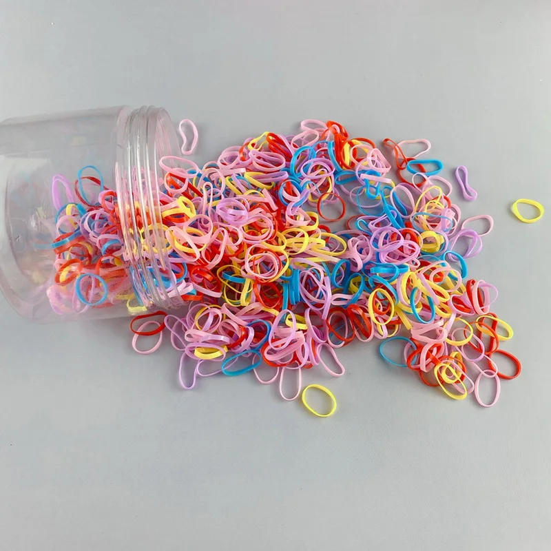 800pcs/pack Colored Dots Disposable Silicone Rubber Bands For Baby Girl Small hair Tie Gum Ponytail Kid Elastic Scrunchies Set