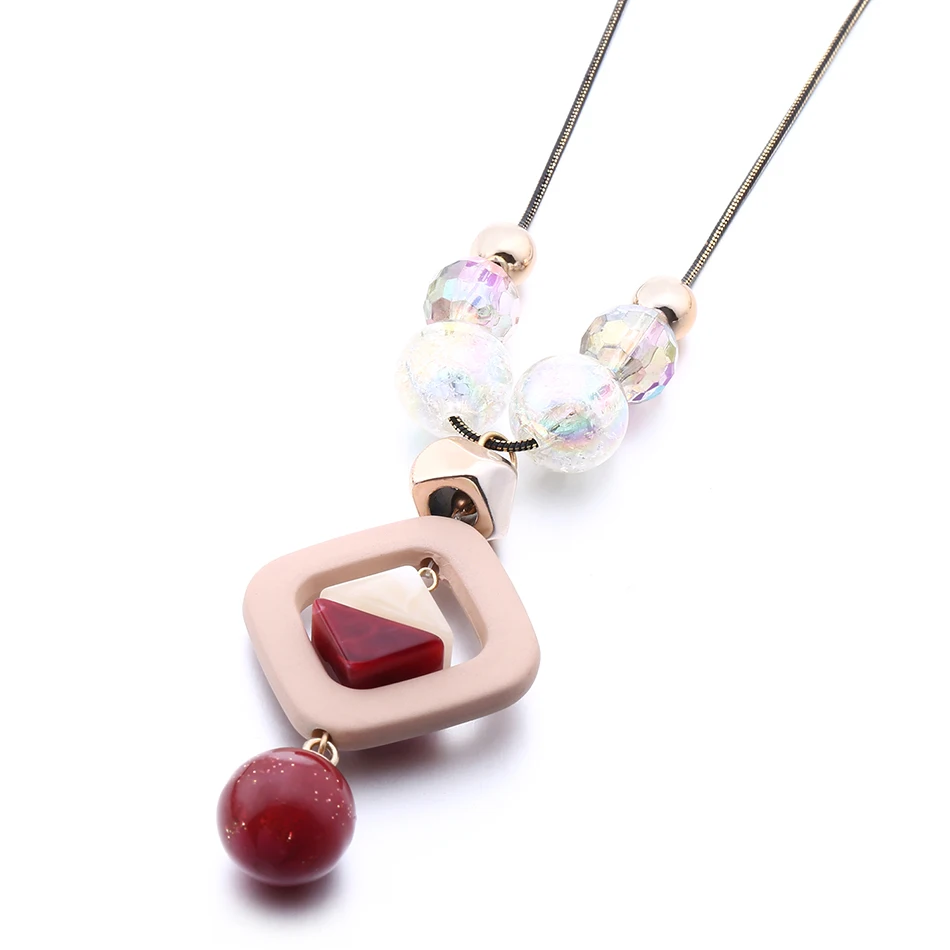 Women\'s Sweater Long Necklace for Women Acrylic Beads Necklaces & Pendants New Fashion Jewelry for Gifts to a Woman NR013