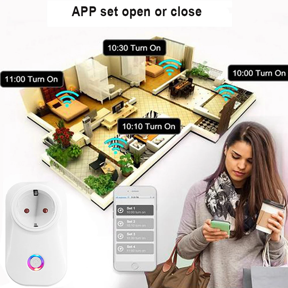 Smart life WIFI Smart Socket Plug EU UK AU BR FR JP Israel Italy France Plug 16A Remote Control Alexa Google Home Energy Monitor