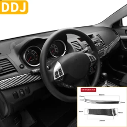 For Mitsubishi Lancer EVO X MR 2008-2015 Center Dash Trim Carbon Fiber Sticker Dashboard Cover Strips Interior Car Accessories