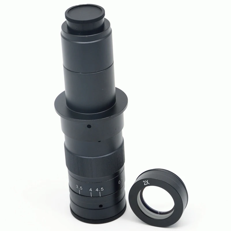 FYSCOPE Adjustable 180X Magnification Zoom 25mm C-mount Lens 4.5X Adapter for Industry Microscope Camera Eyepiece Magnifier