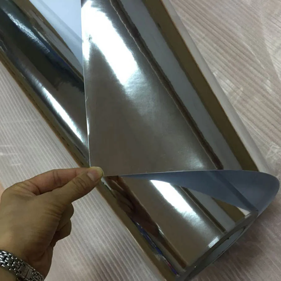 Premium High Stretchable Mirror Silver Chrome Mirror Flexible Vinyl Wrap Sheet Roll Film Car Sticker Decal Sheet