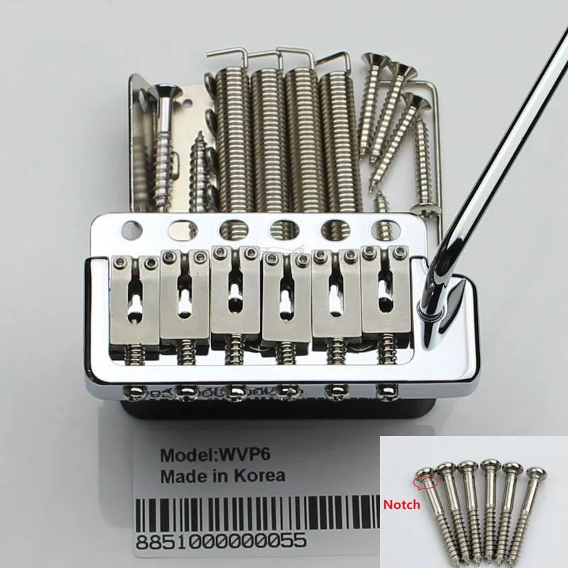 Wilkinson WVP6 Chrome silver/Gold ST Electric Guitar Tremolo System Bridge + Stainless Steel Saddles Made in Korea