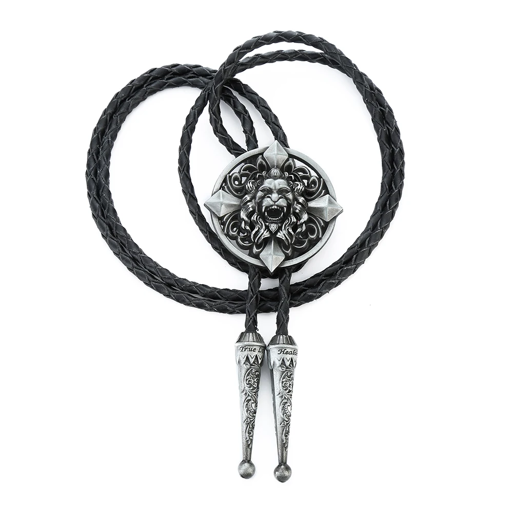 New lion Bolo TIE cravatta accessori in metallo collare di cuoio degli uomini di corda regalo di modo della novità