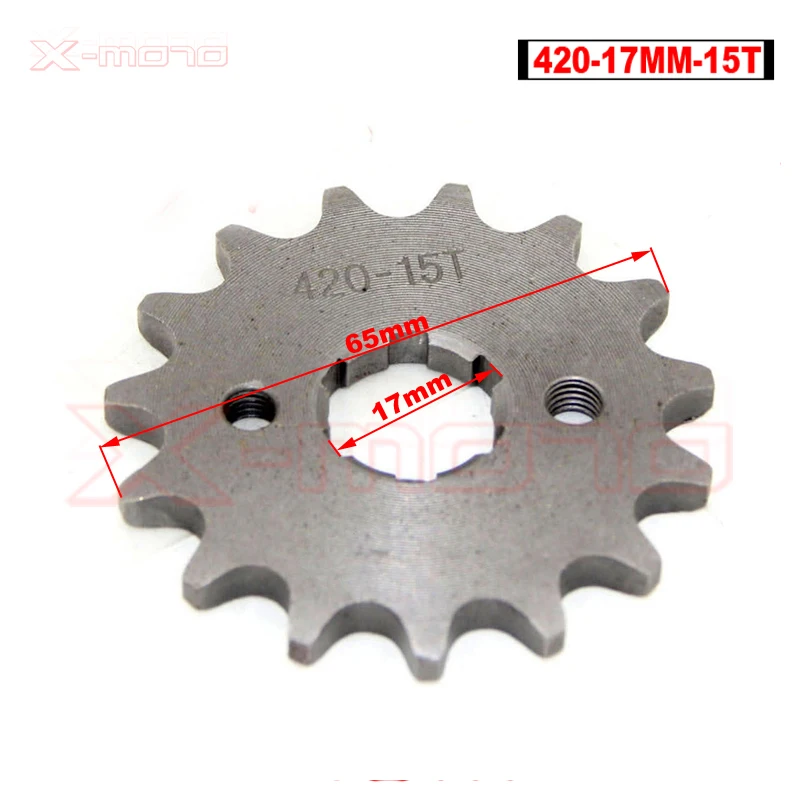 Front  Chain Sprocket Gear 420 15 Tooth 17mm  For 50cc-160cc Lifan YX Chinese ATV Quad Pit Dirt Monkey Bike Motorcycle