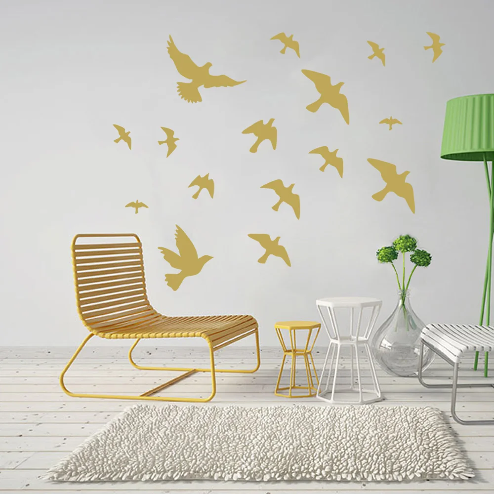 12Pcs/set Bird Wall Stickers Home Decoration For Kitchen Fridge Bathroom Kids Room Wall Decor Peel & Stick Waterpoof Vinyl Mural view 2