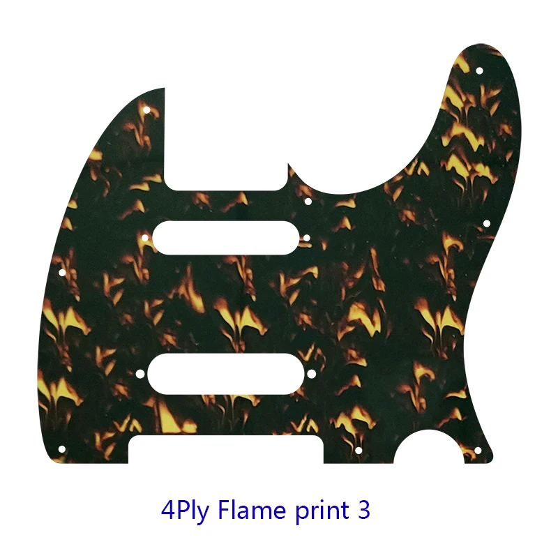 Pleroo Custom Guitar Parts - For US 8 Screw Holes Nashville SS Single Pickups Tele Guitar Pickguard Scratch Plate Flame Pattern