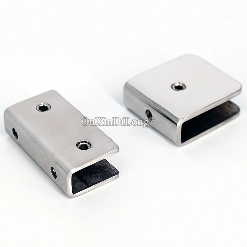 

New 4PCS 304 Stainless Steel Glass Clamps Board Partition Shelves Thicken Fixed Clips Holder Brackets No Drilling for 8~12mm