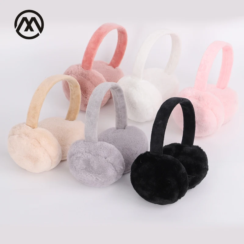 New Fur Solid Color Ladies Earmuffs Autumn and Winter Warm and Comfortable Unisex Skiing Fur Headphones Casque Antibruit Cute