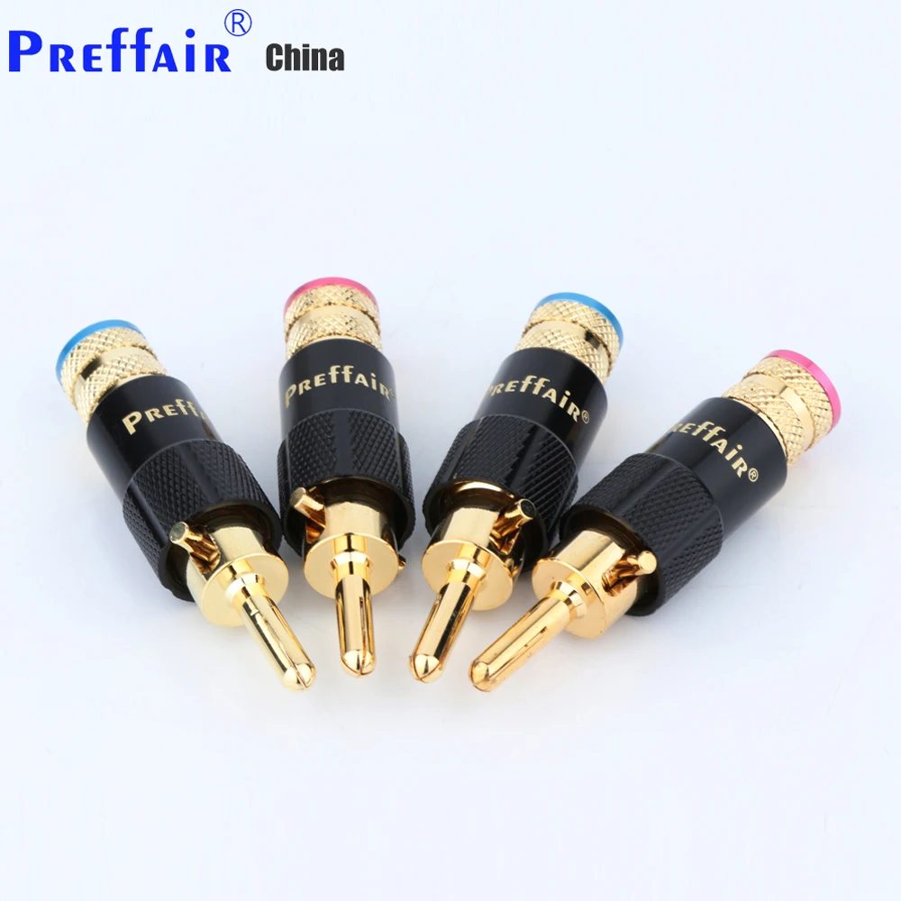 Preffair Bananenstecker mit Selbstverriegelung, Lautsprecherkabel-Bananenstecker mit Schraubverriegelung, Verstärker-Anschluss, HIFI DIY-Buchse – Detail 8