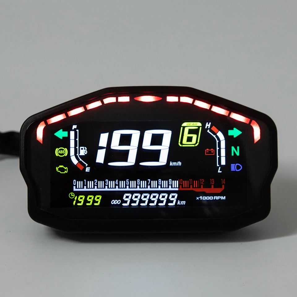 Universal Motorcycle LED LCD Speedometer - Digital Odometer For Honda, Ducati, Kawasaki, Yamaha